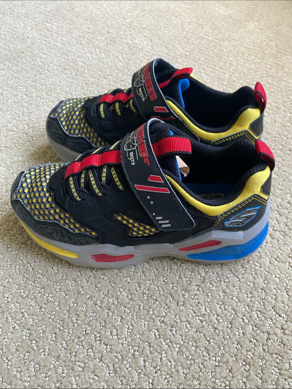 Skechers Kids Black, Blue, Yellow & Red Sneakers